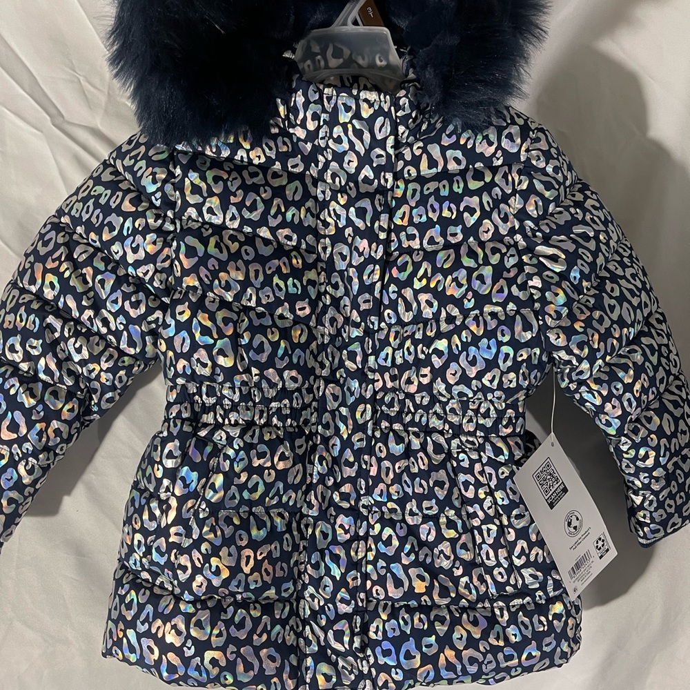 Colorful Leopard Print Puffer Jacket
